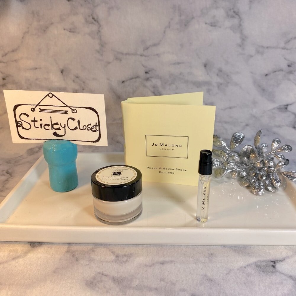 JO MALONE Set-Peony&Blush Suede Body Cream and Sample Spray-15ml,1.5ml-2pc-NEW